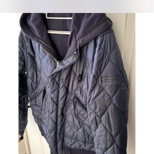 Burberry Men's Reversible Quilted Jacket- Dark Blue